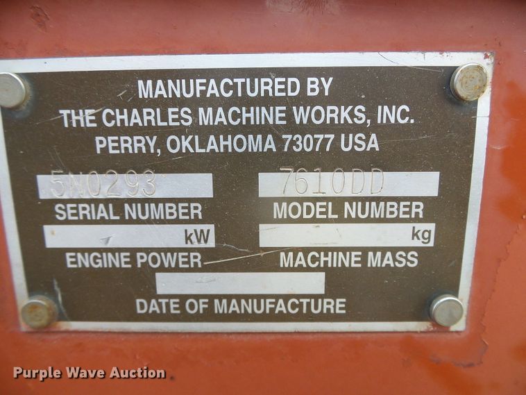 image for item DC5068 1996 Ditch Witch 7610 trencher