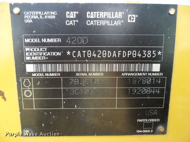 image for item DC5070 2002 Caterpillar 420D backhoe