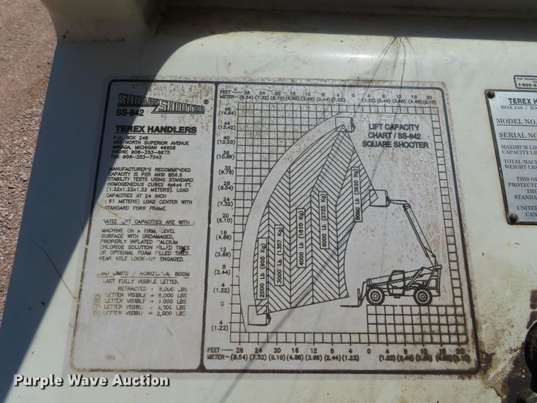 image for item DD6347 2000 Terex SS-842 telehandler