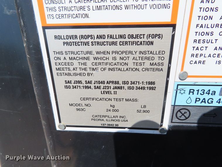 image for item DD6372 2003 Caterpillar 963C track loader