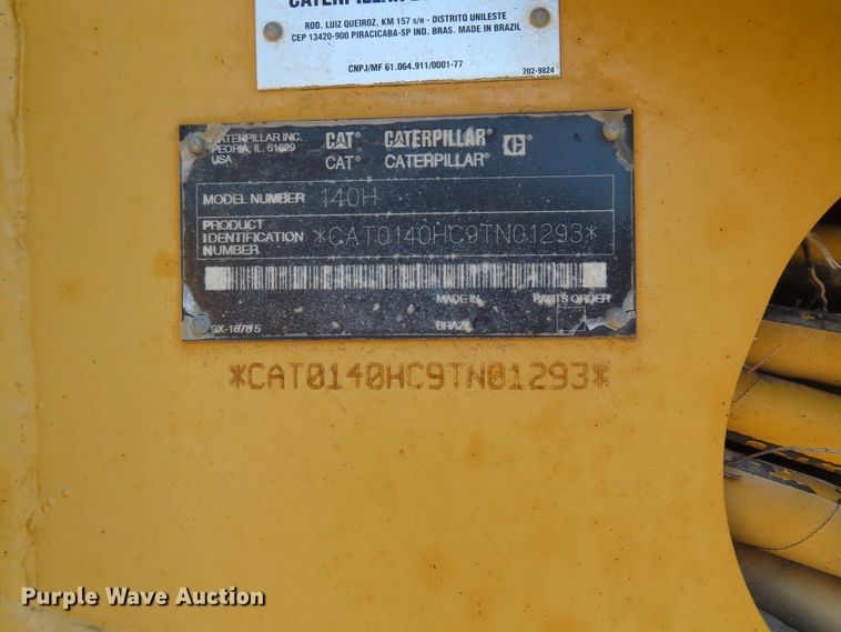 image for item DD6373 2002 Caterpillar 140H VHP motor grader