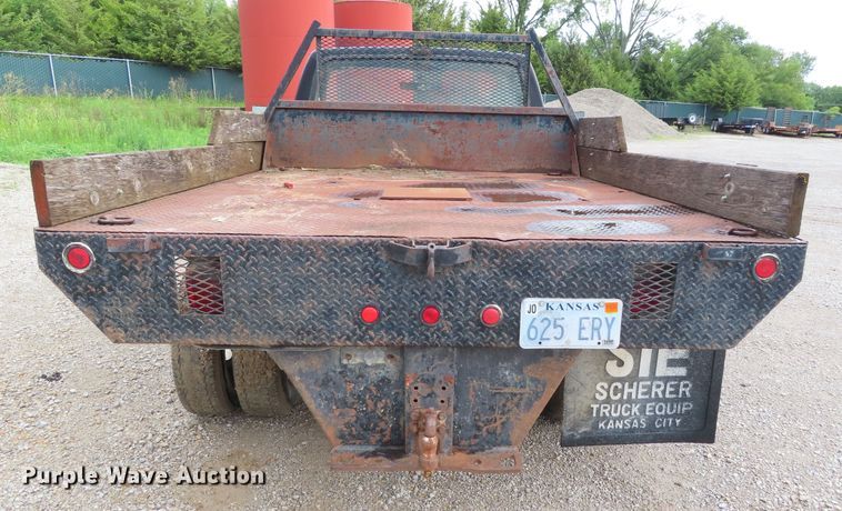 image for item DD6383 1990 Ford F450 Super Duty flat dump bed truck