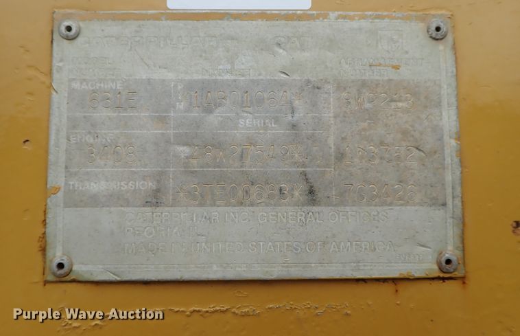 image for item DE5548 1989 Caterpillar 631E conventional scraper