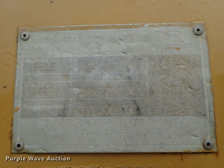 image for item DE5548 1989 Caterpillar 631E conventional scraper