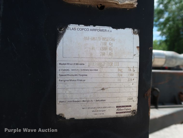 image for item DG4079 2005 Atlas Copco XASE1600 air compressor