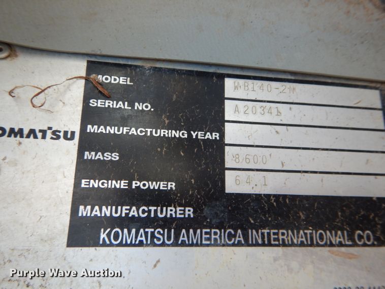 image for item DH6049 2003 Komatsu WB140-2N backhoe