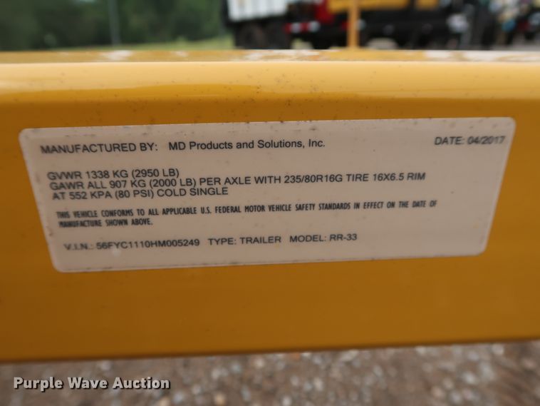 image for item FE9731 2017 MD Products & Solutions Roose Reeler RR-33 reel trailer
