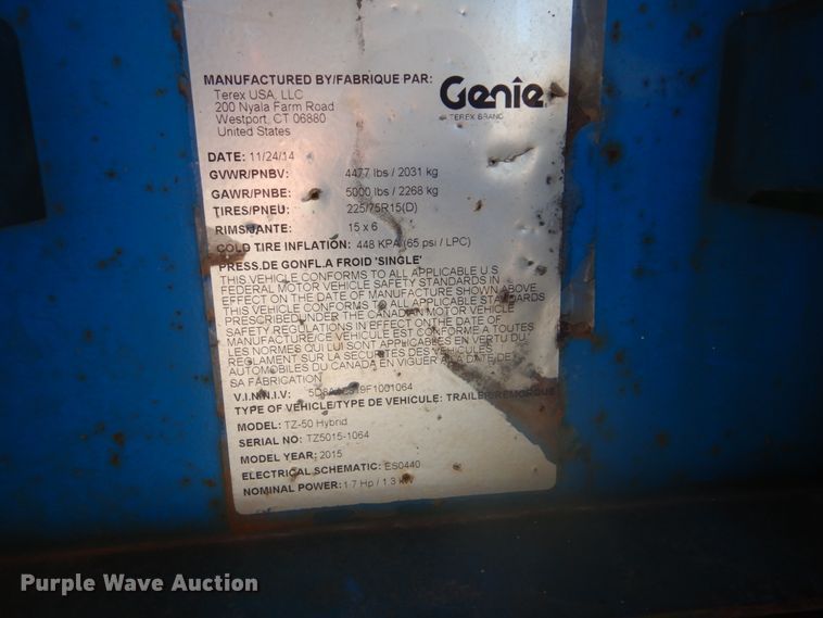 image for item FT9416 2015 Genie TZ-50 boom lift