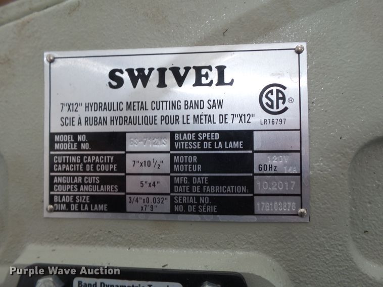 image for item FL9343 Baileigh BS-712MS band saw