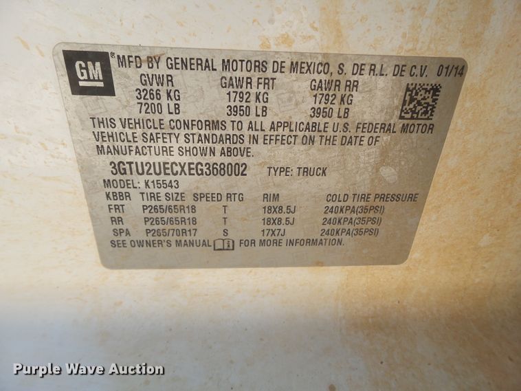 image for item FL9390 2014 GMC Sierra 1500 Crew Cab pickup truck