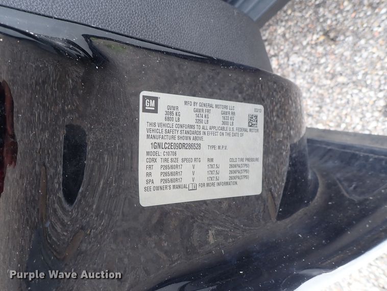 image for item DE0862 2013 Chevrolet Tahoe Police SUV