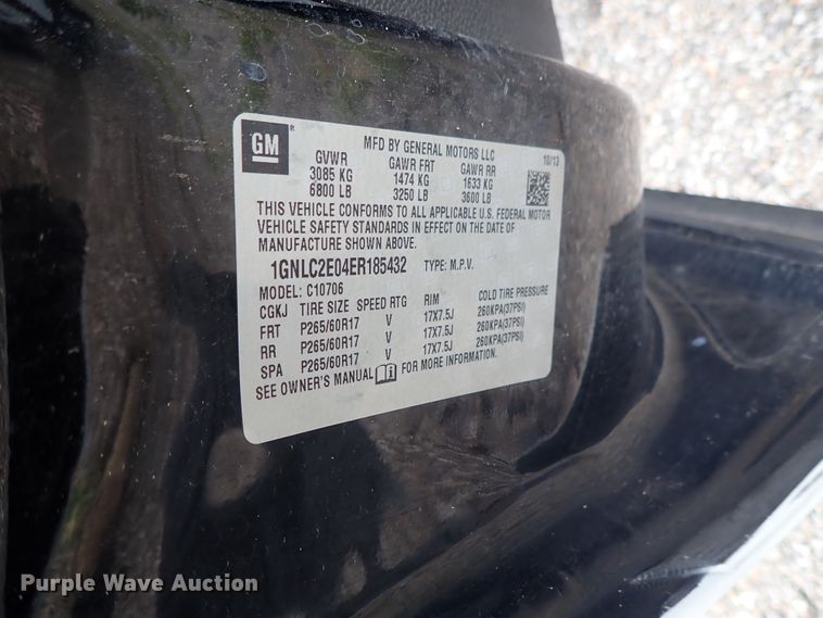 image for item DE0863 2014 Chevrolet Tahoe Police SUV