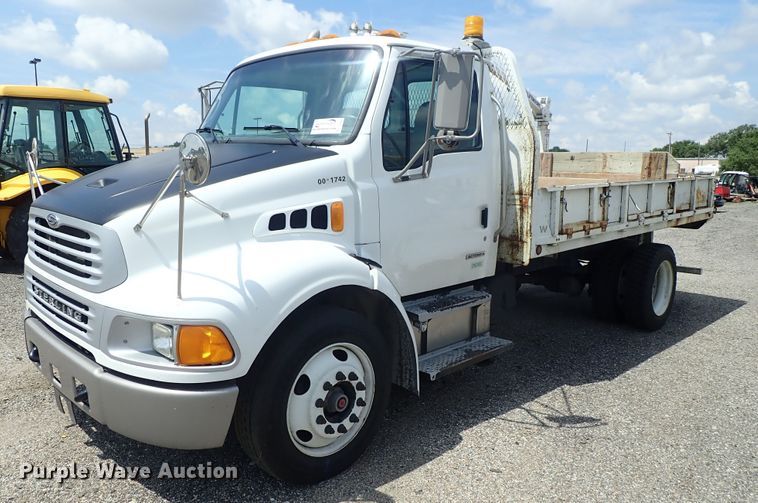 image for item DE0869 2008 Sterling Acterra flatbed truck with crane