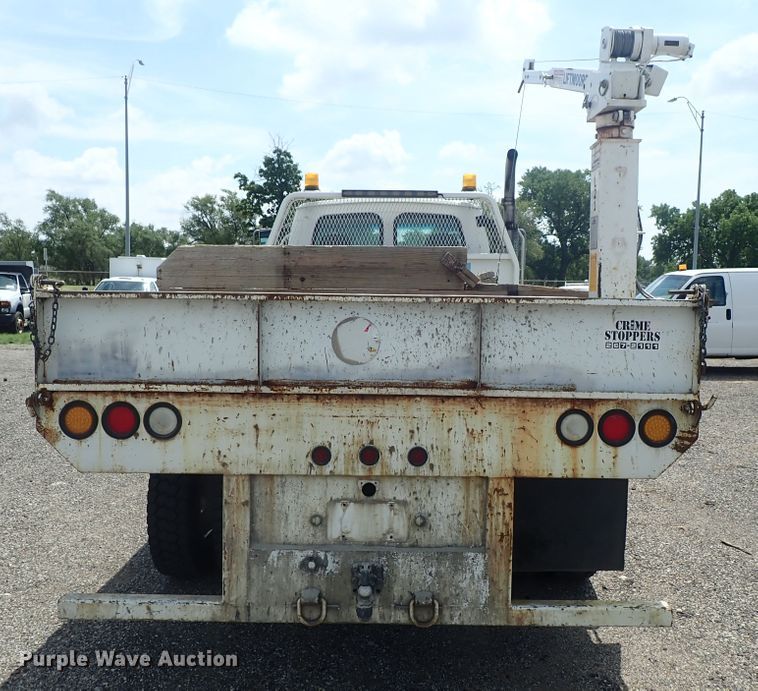 image for item DE0869 2008 Sterling Acterra flatbed truck with crane