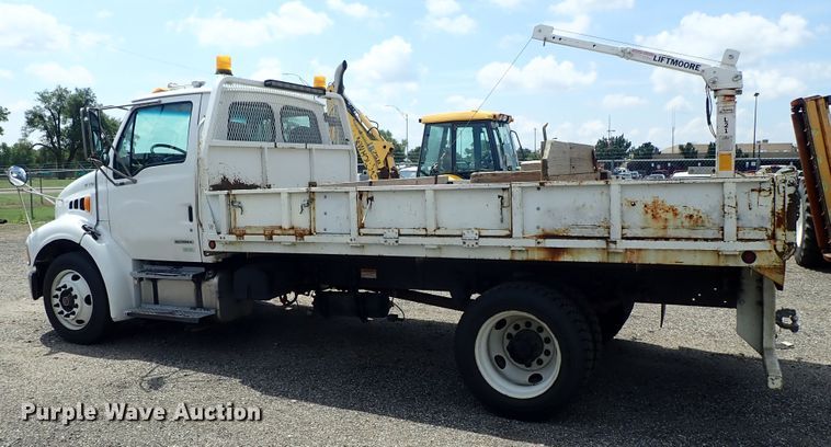 image for item DE0869 2008 Sterling Acterra flatbed truck with crane