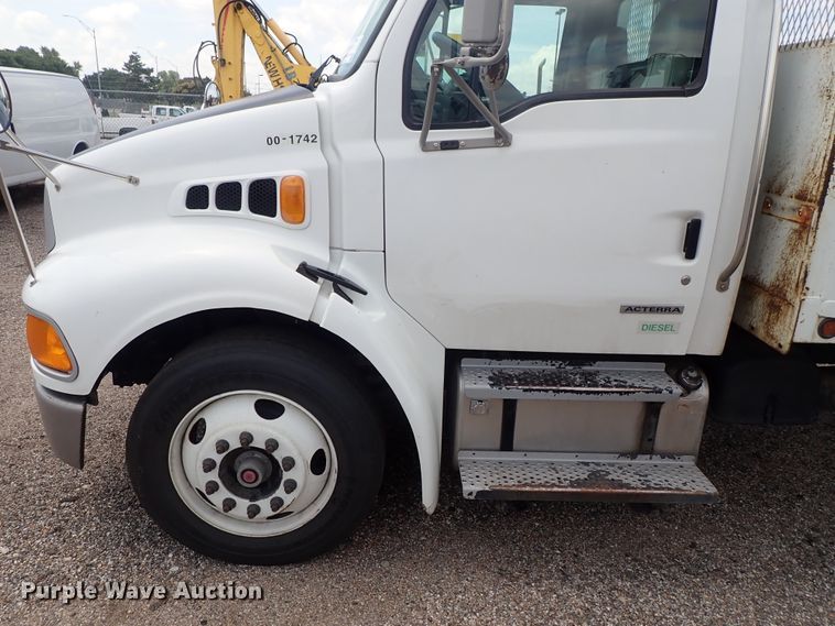 image for item DE0869 2008 Sterling Acterra flatbed truck with crane