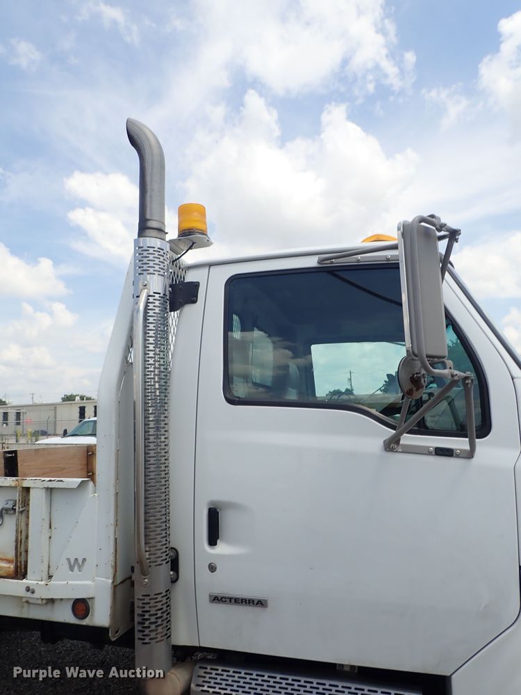 image for item DE0869 2008 Sterling Acterra flatbed truck with crane