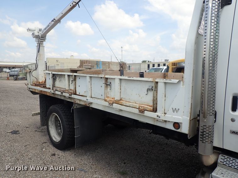 image for item DE0869 2008 Sterling Acterra flatbed truck with crane