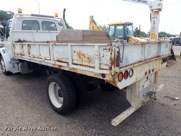 image for item DE0869 2008 Sterling Acterra flatbed truck with crane