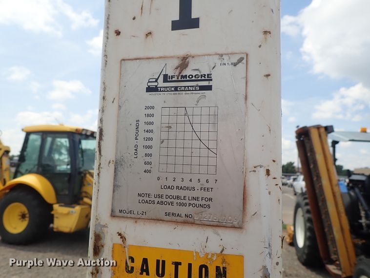 image for item DE0869 2008 Sterling Acterra flatbed truck with crane