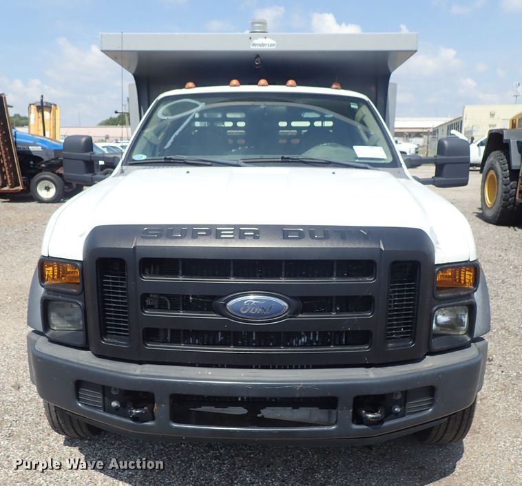 image for item DE0870 2008 Ford F450 Super Duty XL flat dump bed truck with crane