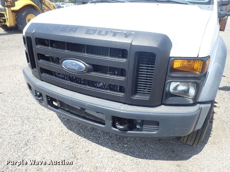 image for item DE0870 2008 Ford F450 Super Duty XL flat dump bed truck with crane