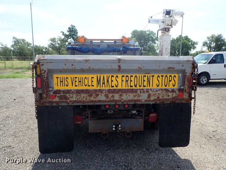 image for item DE0870 2008 Ford F450 Super Duty XL flat dump bed truck with crane