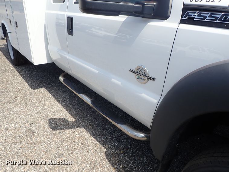 image for item DE0872 2011 Ford F550 Super Duty XL SuperCab utility bed truck with crane