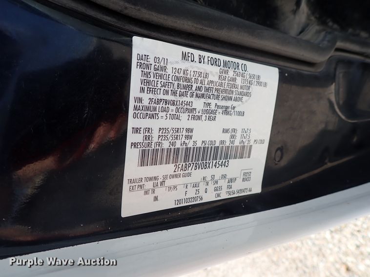 image for item DE0878 2011 Ford Crown Victoria Police Interceptor