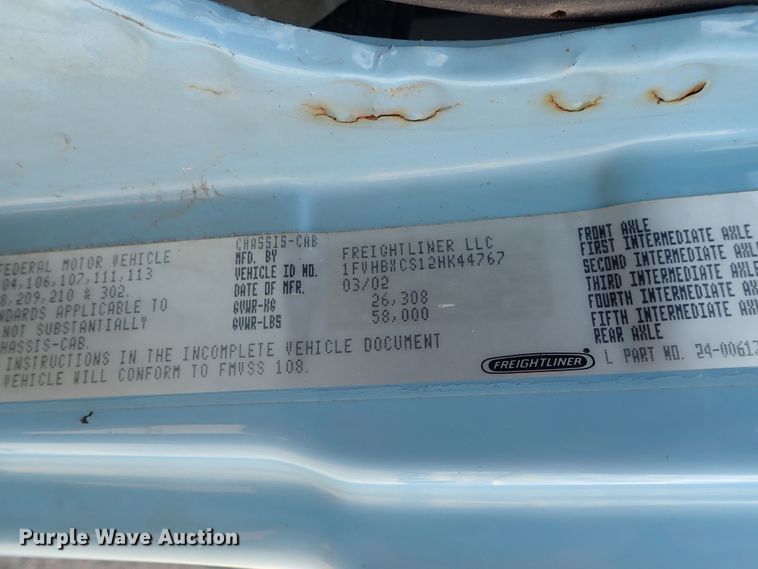 image for item DE0886 2002 Freightliner FL80 dump truck