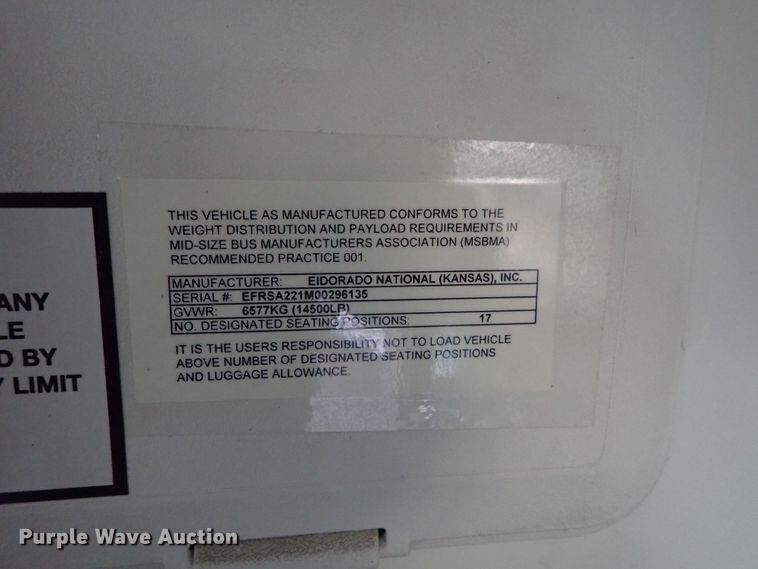 image for item DE0890 2010 Ford E450 Super Duty shuttle bus