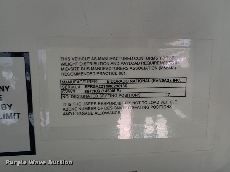 image for item DE0891 2010 Ford E450 Super Duty shuttle bus