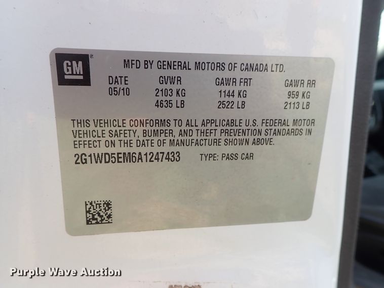 image for item DE0937 2010 Chevrolet Impala Police Cruiser