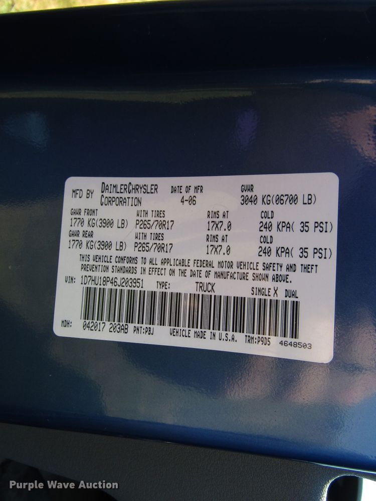 image for item DF4468 2006 Dodge Ram 1500 Quad Cab pickup truck