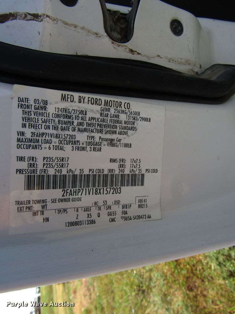 image for item DF4473 2008 Ford Crown Victoria Police Interceptor