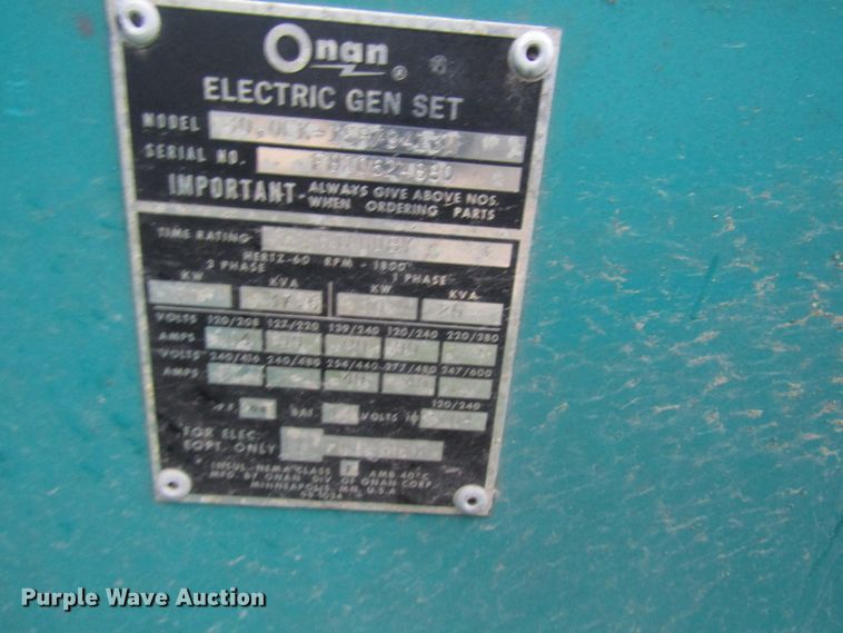 image for item DG1354 Onan 30.0EK-15R/9413M generator