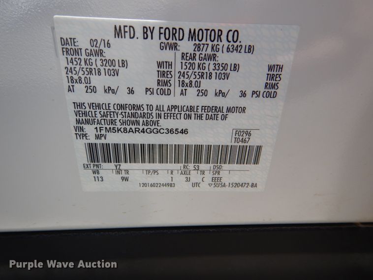 image for item DG4834 2016 Ford Explorer Police Interceptor SUV