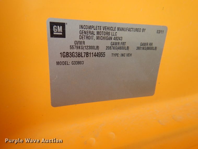 image for item DG4865 2011 Chevrolet Express G3500 Thomas school bus