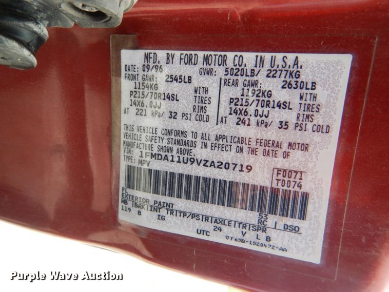 image for item DG4866 1997 Ford Aerostar XLT van