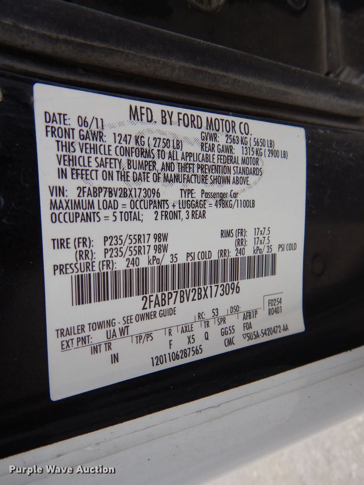 image for item DH6062 2011 Ford Crown Victoria Police Interceptor