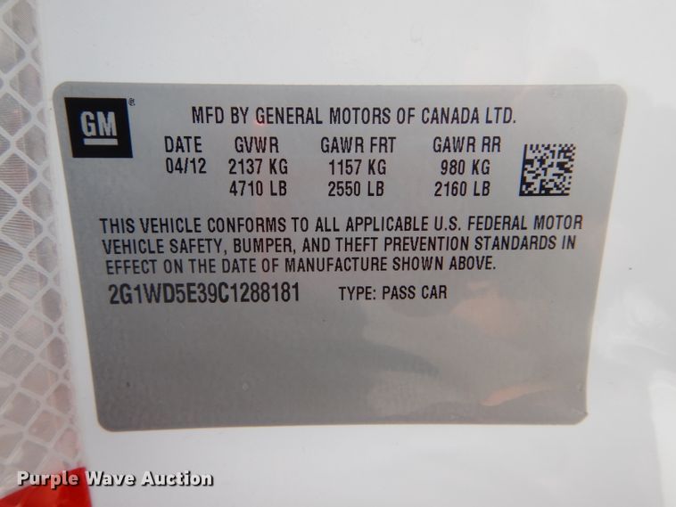 image for item DH6065 2012 Chevrolet Impala Police Cruiser