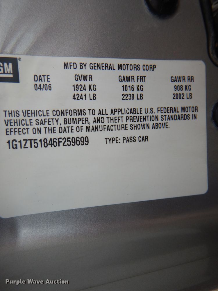 image for item DH6067 2006 Chevrolet Malibu LT