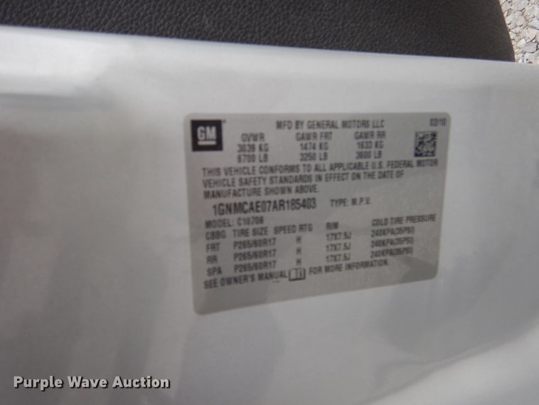 image for item DY9848 2010 Chevrolet Tahoe SUV