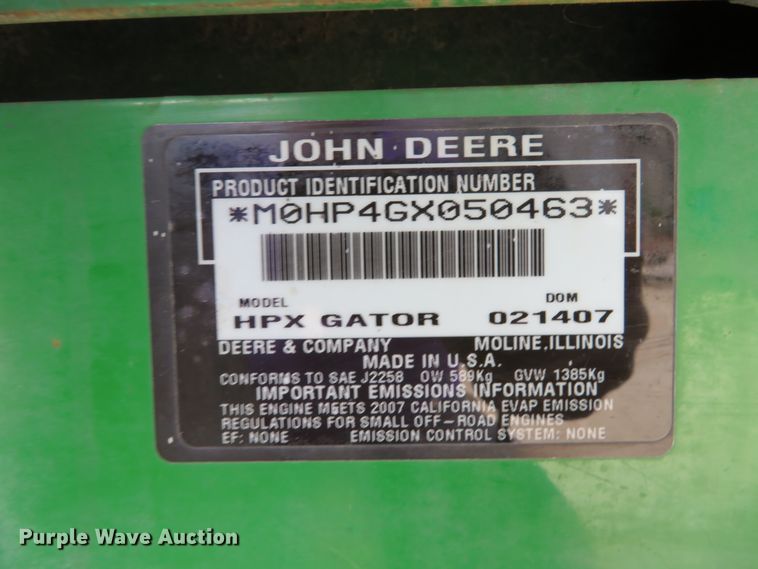 image for item EV9712 John Deere Gator HPX utility vehicle