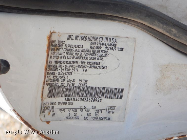 image for item FC9762 2002 Mercury Sable GS