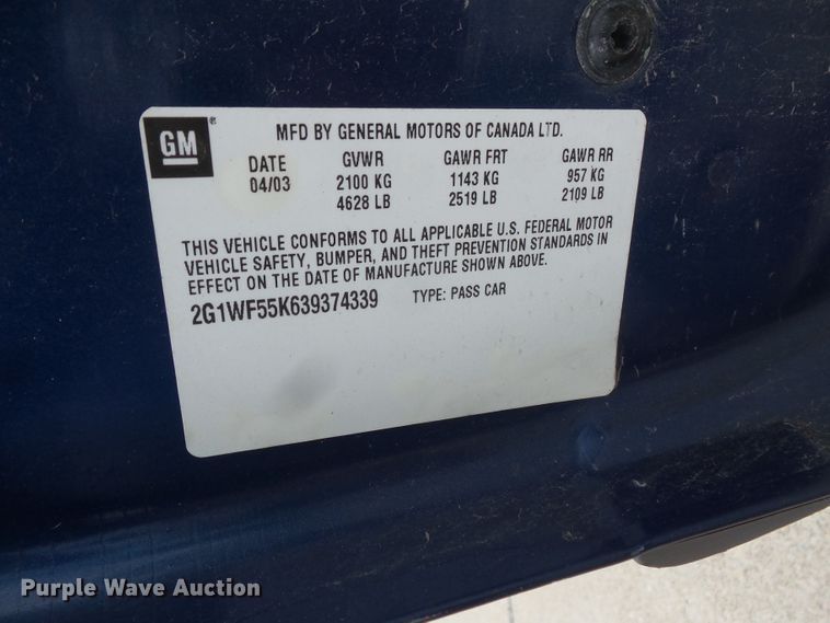 image for item FU9337 2003 Chevrolet Impala