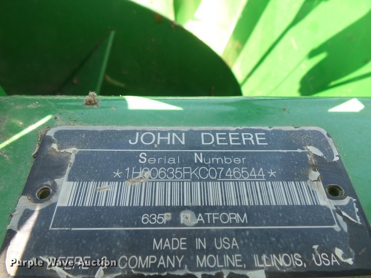image for item DD6403 2012 John Deere 635F flex head