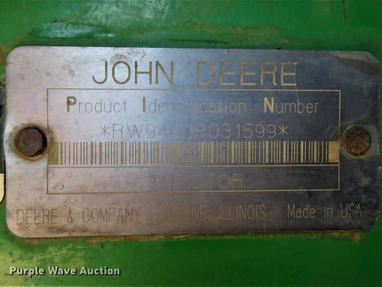 image for item DE8265 2000 John Deere 9400 4WD tractor