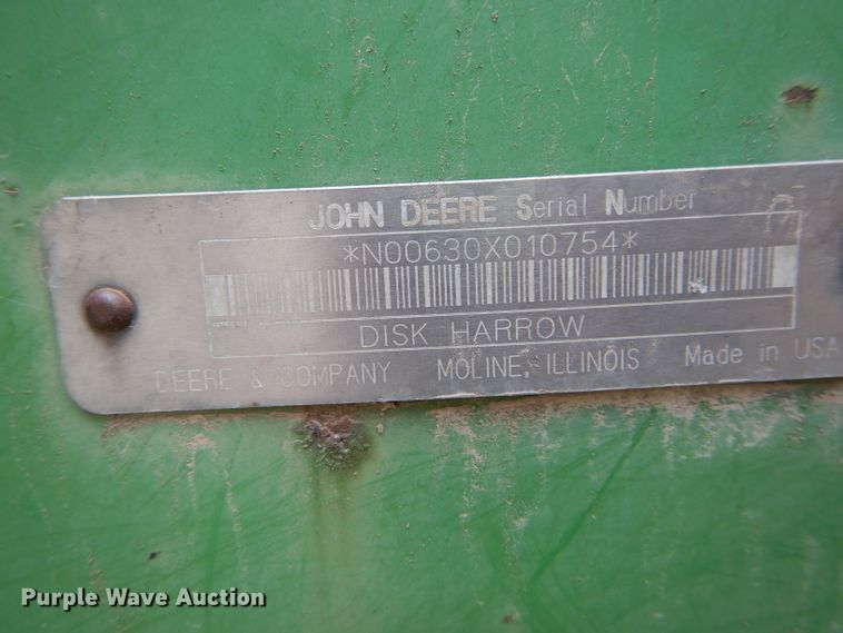 image for item DH6052 John Deere 630 double off-set disk