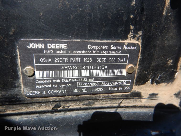 image for item FY9738 1995 John Deere 8870 4WD tractor